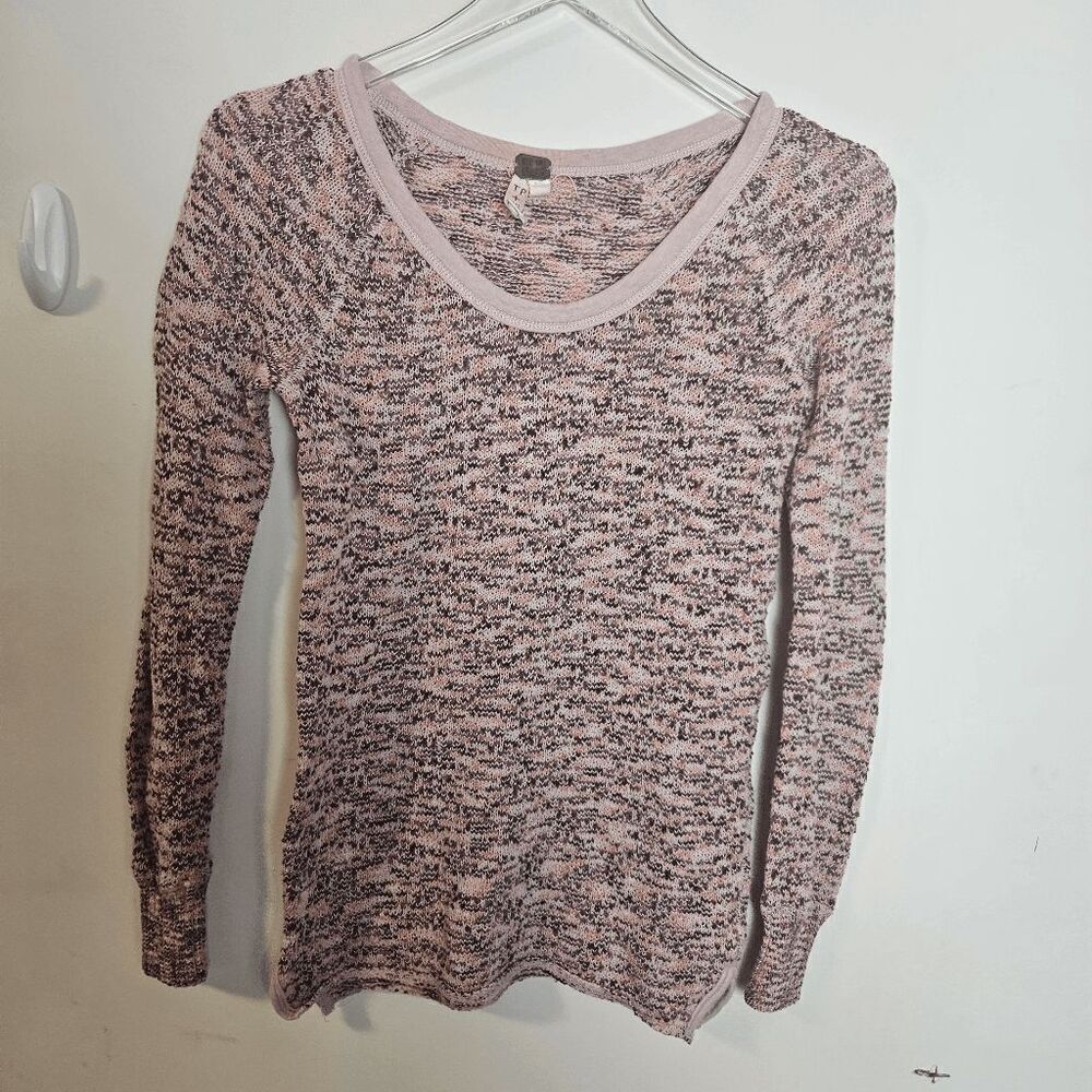 Free People Multi Color Veriegated Long Sleeve Light Weight Knit Sweater Tunic X
